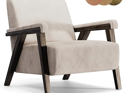 Modern Minimalist Sofa Coffee Table Set With Beige Fabric And Wooden Legs Design 3d model
