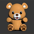 Yellow Teddy Bear Doll Sitting with Black Eyes Brown Nose and Adorable Paw Prints