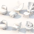 Various Stylish Accent Leisure Chairs With Leather Plaid Woven Patterns And Soft Cushions