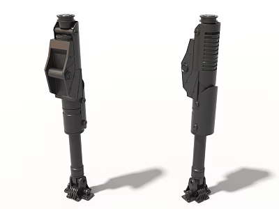 Black Industrial Mechanical Strut Assemblies With Gear Like Base And Structural Details 3d model