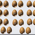 Cartoon Egg Characters With Various Emotions And Different Facial Expressions Collection