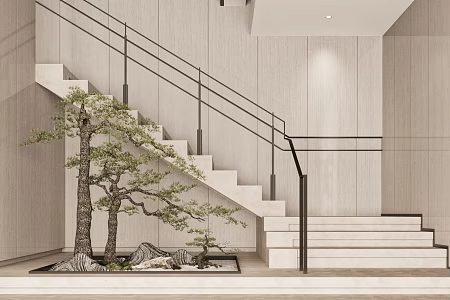Modern Stairs Landscape 3d model