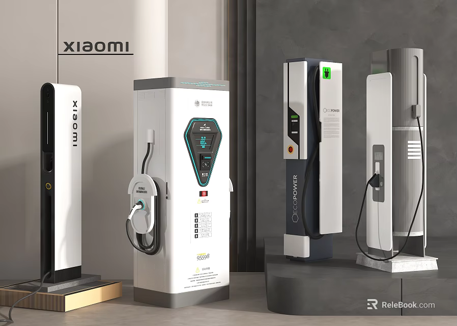 Xiaomi Electric Vehicle Charging Stations Modern Public Facility With Various Designs For Efficient Charging 3d model 