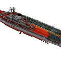 Aircraft Carrier Military Weapon System With Flight Deck Radar Equipment And Naval Structure