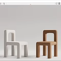 Stylish Leisure Chairs in Blue Gray White and Brown with Modern Minimalist Design