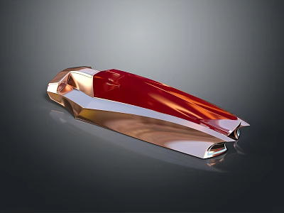 Sleek Red and Silver Concept Sports Car with Streamlined Metallic Finish and Futuristic Design 3d model