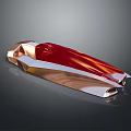 Sleek Red and Silver Concept Sports Car with Streamlined Metallic Finish and Futuristic Design