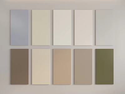 Neutral And Earthy Color Swatch Samples For Wall Paint Decoration 3d model
