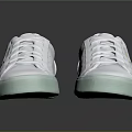 Minimalist White Low Top Leather Sneakers With Translucent Sole For Casual Daily Wear