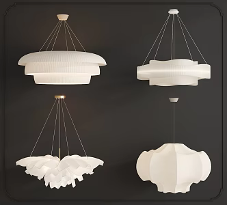Modern cream art chandelier 3d model