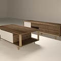 Modern Wooden TV Stand With Storage Drawers White Front Panels And Minimalist Design