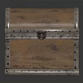 Vintage Style Wooden Storage Box With Metal Trim And Rivets For Home Organization