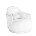 Light Gray Velvet Single Sofa With Curved Backrest Wooden Armrests And Rose Gold Metal Base
