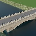 Chinese-style river-crossing bridge 3d model