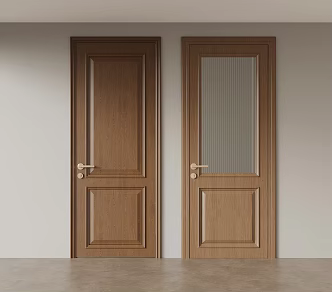 Middle ancient style wooden door single door interior door glass door 3d model