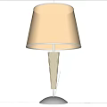 Elegant Table Lamp With Light Colored Fabric Lampshade And Tufted Glass Base On Wooden Table