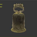 Vintage Metallic Musical Instrument Bell Shaped With Intricate Decorative Top And Smooth Base Design