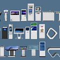 Diverse Public Facilities Self Service Kiosks With Interactive Screens And Information Displays