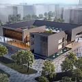 Modern Library Architecture Library 3d model