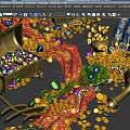 Treasure Collection With Open Chests Gold Coins Jewels And Decorative Antiques