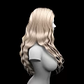 Game Movie Female Character With Golden Long Curly Hair And Black Background