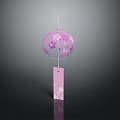 Pink Cherry Blossom Pattern Commercial Decorative Wind Chime Equipment with Hanging Pendant