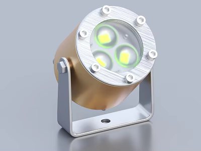 Outdoor LED Light With Gold Silver Metal Body And Bracket Design For Exterior Use 3d model