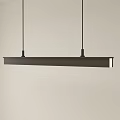 Modern Linear Black Chandelier With Two Suspension Rods For Ceiling Lighting 3d model