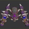 Cosmic Purple And Pink Spacecraft Models With Thrusters And Cockpits