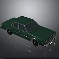 Green Classic Sedan With Sleek Body Chrome Accents And Black Wheels