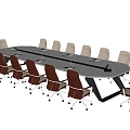 Modern Conference Table and Chair Office Chair Long Conference Table 3d model