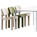 Modern Dining Table and Chair Combination 3d model