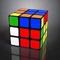 Colorful Rubik's Cube With Multiple Colored Squares And Shiny Surface