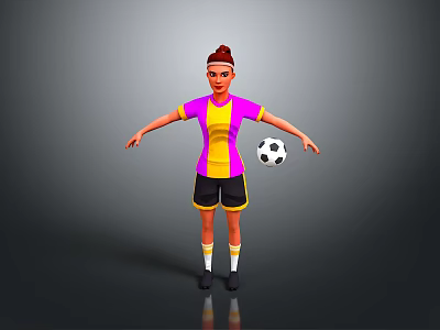 Soccer Equipment With Black And White Soccer Ball For Sports Training 3d model