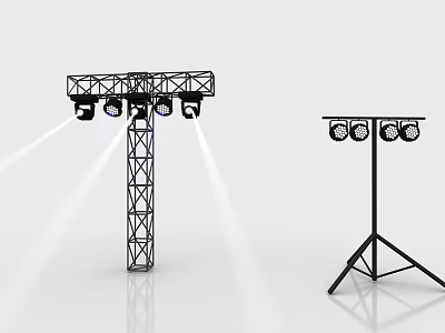 Industrial Stage Lighting Equipment With Tower Structure And Tripod Stand Featuring Multiple Lights 3d model