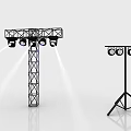 Industrial Stage Lighting Equipment With Tower Structure And Tripod Stand Featuring Multiple Lights 3d model