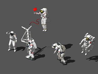 Modern astronauts. 3d model