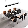 Modern Dining Table and Chair Combination 3d model