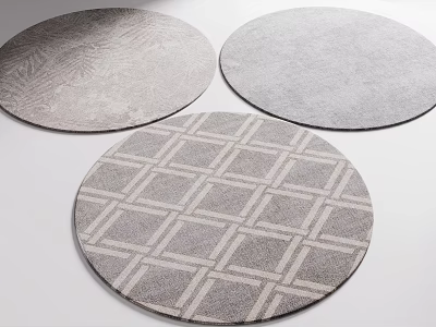 Collection Of Round Area Rugs With Unique Textures And Patterns 3d model