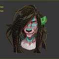 Fantasy Lion Head Game Movie Character With Long Hair Pointed Ears And Glowing Lines