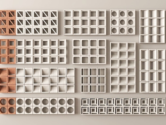 Modern cement brick partition 3d model