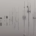 Assorted Industrial Equipment Components Featuring Metal Rods And Mechanical Connectors