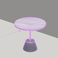Stylish Round Side Table With Marble Tabletop And Green Cone Base 3d model