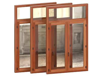 window glass window wood window 3d model