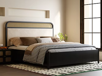 Modern Middle Ancient Double Bed Modern Double Bed Modern Middle Ancient Bedroom 3d model