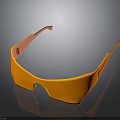 Orange Safety Goggles With Plastic Frame For Eye Protection And Comfortable Design