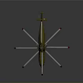 Multi Rotor Aerospace Helicopter with Golden Fuselage and Red Rotor Tips for Space Missions