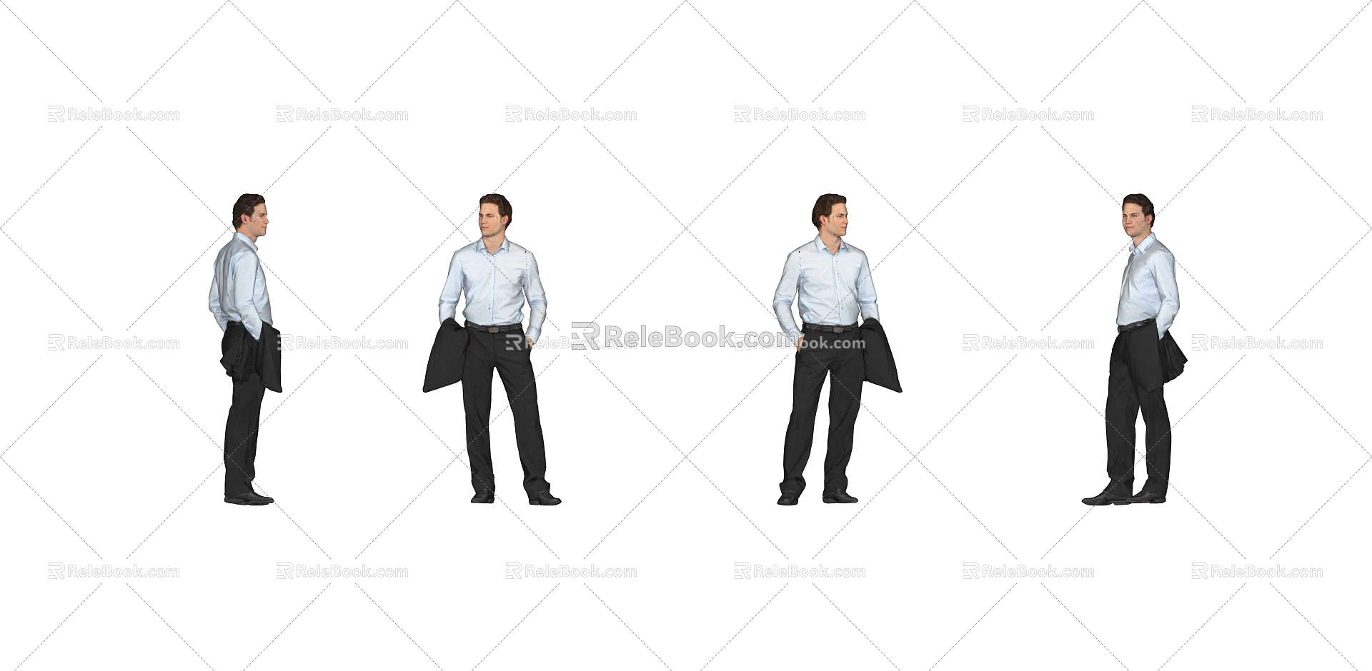 Business Male Office Figure Standing Men Suit Men model