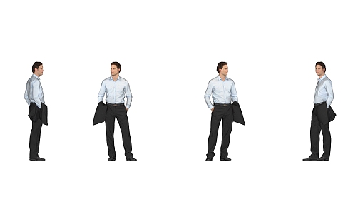 Business Male Office Figure Standing Men Suit Men 3d model