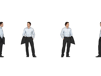 Business Male Office Figure Standing Men Suit Men 3d model